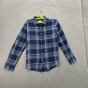 Levi's Men Button Up Shirt M Blue Plaid Flannel Shirt Standard Long  Sleeve